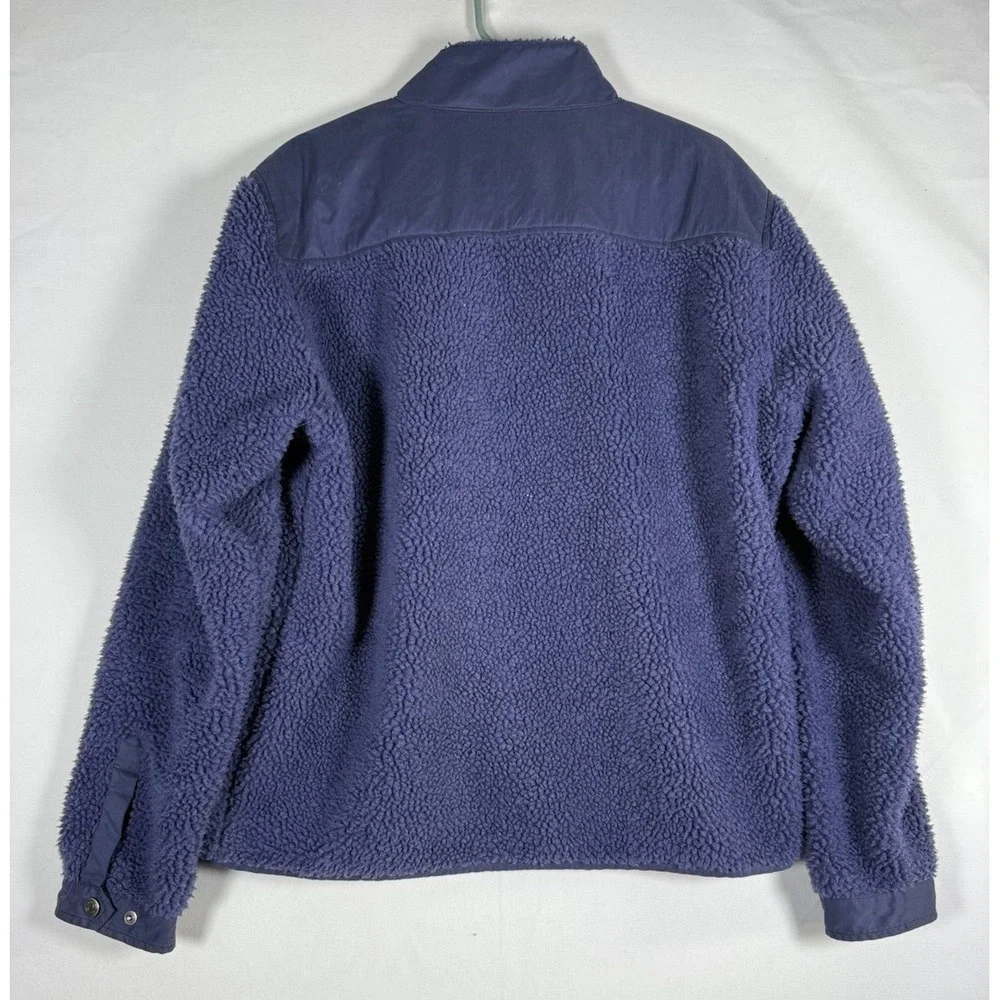 Peter Millar Autumn Pile Fleece Full Zip Jacket Men's Large Navy Blue MF23Z31